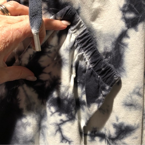 C&C California tie dye jogger sweatpants dark grey blue drawstring S - Picture 7 of 7